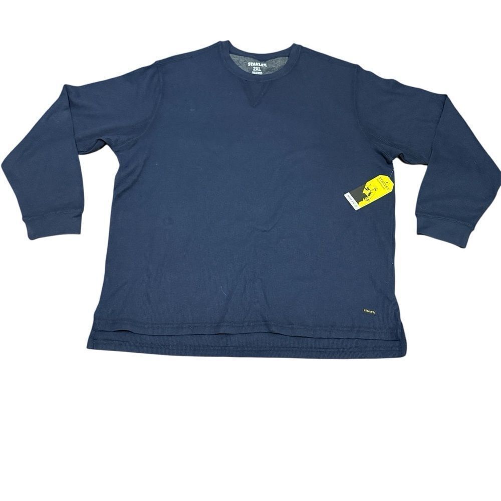 NWT Stanley Workwear Long Sleeve Waffle Thermal Navy Blue Shirt 2XL